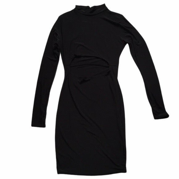 PrettyLittleThing Black Cut Out Dress NWOT Sz 0 - Picture 9 of 10